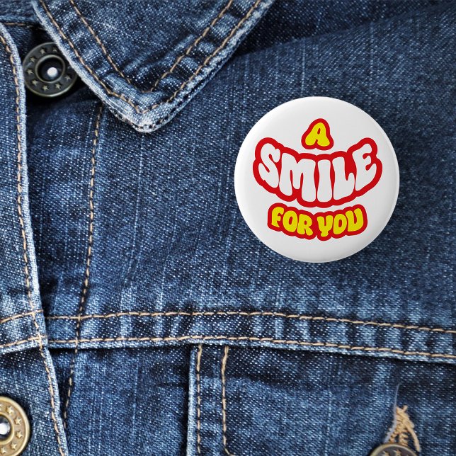 Rond 5 Cm Badge/Un badge « Un sourire pour vous » (A smile for you - yellow)