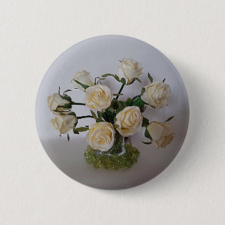 ROND 5 CM BLANC ROSE BADGE