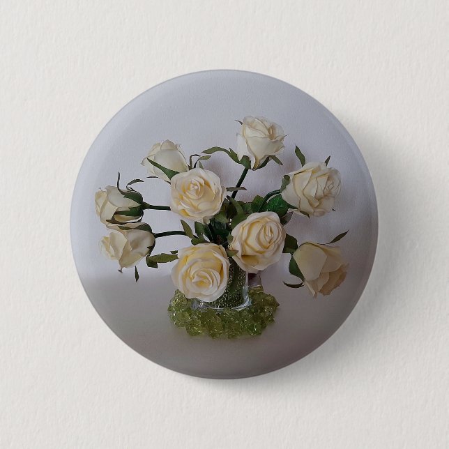 ROND 5 CM BLANC ROSE BADGE (Devant)
