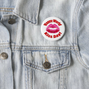 Rond 5 Cm Bonne Journée mondiale du baiser ! Badge