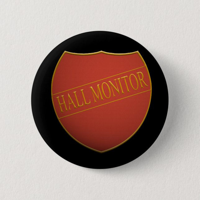 Rond 5 Cm Bouclier badge avec le mot - moniteur hall (Devant)