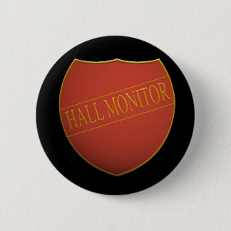 Rond 5 Cm Bouclier badge avec le mot - moniteur hall