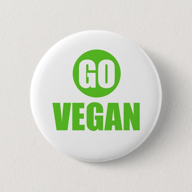 Rond 5 Cm Bouton Aller Vegan Badge Pin (Devant)