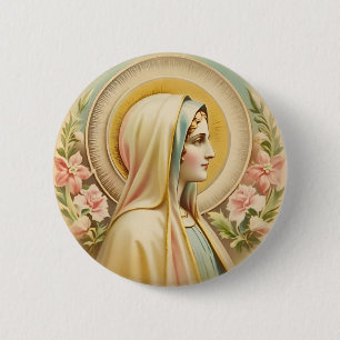 Rond 5 Cm Bouton Badge de la Vierge Marie