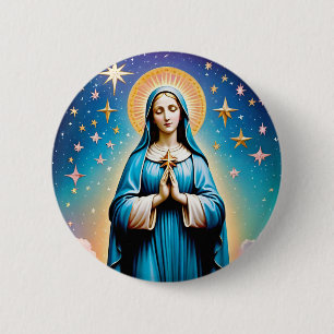 Rond 5 Cm Bouton Badge de la Vierge Marie