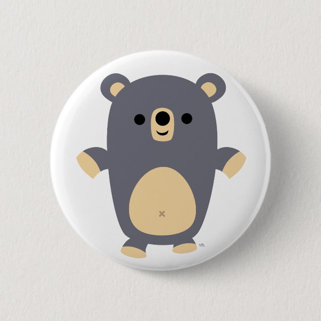 Rond 5 Cm Bouton Big Blue Cartoon Bear badge bouton (Devant)