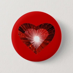 Rond 5 Cm Bouton 'coeur' du coeur rouge badge rouge
