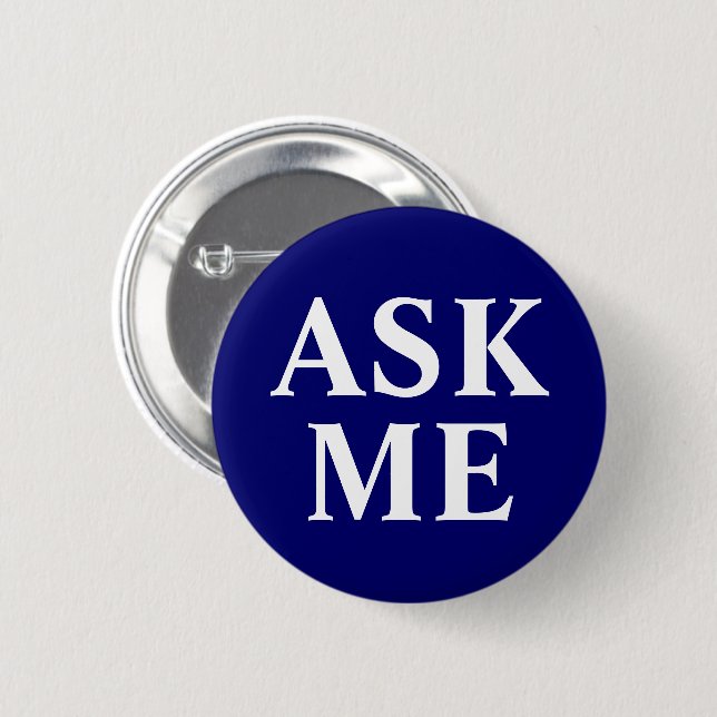 Rond 5 Cm Bouton de badge bleu de la marine (Devant & derrière)