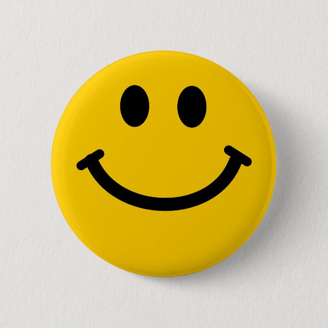 Rond 5 Cm Bouton de badge Jaune Happy Face (Devant)