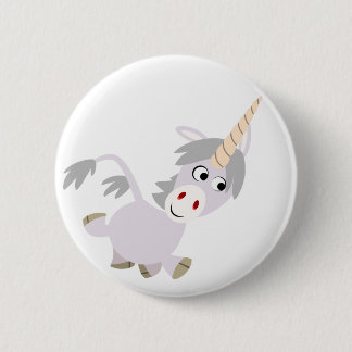 Rond 5 Cm Bouton de caricature Facétieux Unicorn Badge