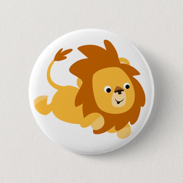 Rond 5 Cm Bouton de jeu de dessin mignon Bouton Lion Badge (Devant)