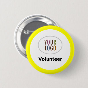 Rond 5 Cm Bouton du personnel bénévole jaune Badge de l'entr