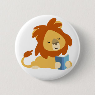 Rond 5 Cm Bouton Lion Bouton Lion à lecture mignonne Badge