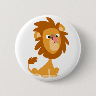 Rond 5 Cm Bouton Lion Carton Silly Mignonne Badge