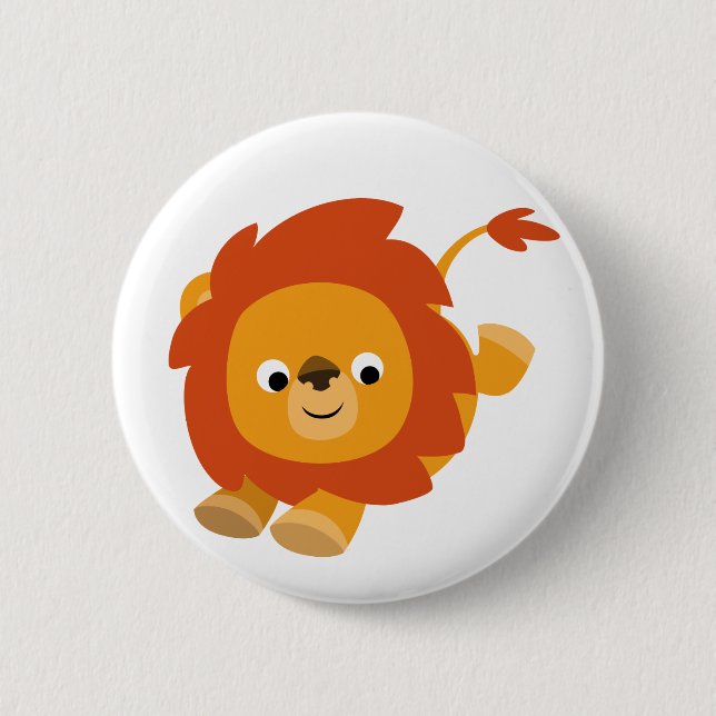 Rond 5 Cm Bouton Lion Perky Cartoon Cute Badge (Devant)