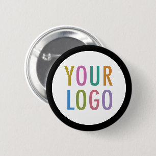 Rond 5 Cm Bouton noir de l'arrière Badge Logo personnalisé P