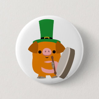 Rond 5 Cm Cartoon Pig en Bodhran :) Bouton Badge