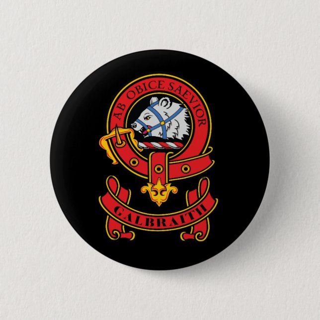 Rond 5 Cm Clan Galbraith Crest Badge Pinback Button (Devant)