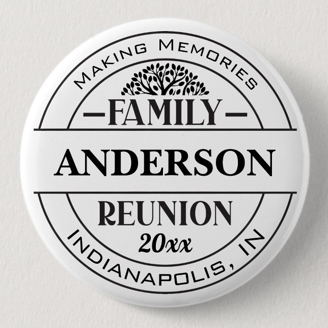 Rond 5 Cm Classic Family Reunion Button Custom Text Badge (Créateur téléchargé)