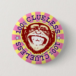 Rond 5 Cm Clueless 100% Funny Funky Monkey Badge