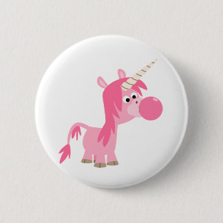 Rond 5 Cm Cute Cartoon Bubble Gum Unicorn Button Badge
