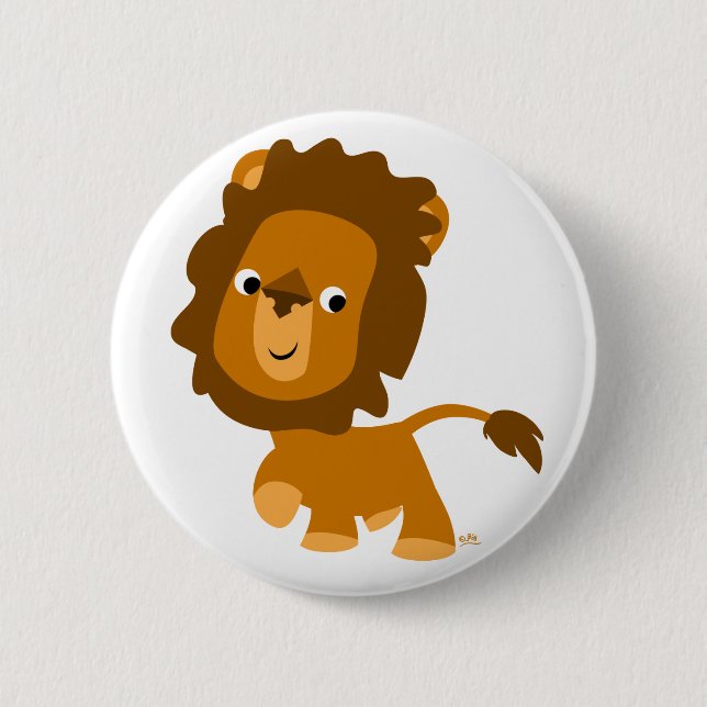 Rond 5 Cm Cute Content Cartoon Lion Button Badge (Devant)