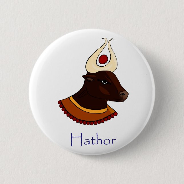 Rond 5 Cm Déesse égyptienne - Badge Hathor (Devant)