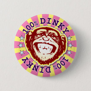 Rond 5 Cm Dinky 100% Funny Funky Monkey Badge