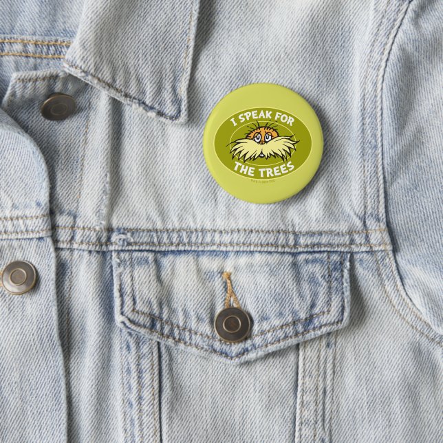 Rond 5 Cm Dr Seuss | Je parle pour les arbres Badge Lorax (En situation)