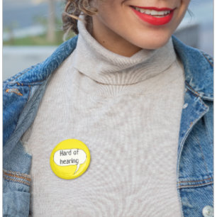 Rond 5 Cm Dur de l'ouïe badge de sensibilisation sourde