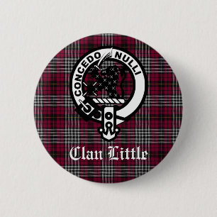 Rond 5 Cm Écosse Clan Little Crest Badge et Tartan Custom