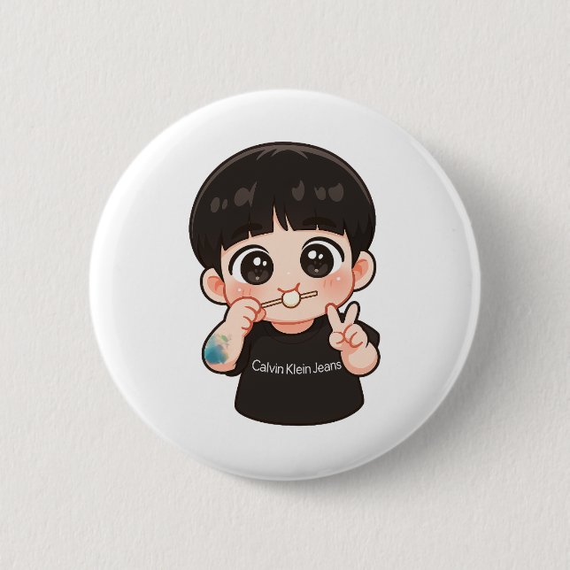 Rond 5 Cm Épinglette de musique Chibi – Badge inspiré de l'è (Devant)
