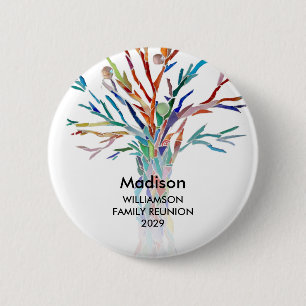 Rond 5 Cm Family Reunion Family Tree Custom Name Badge