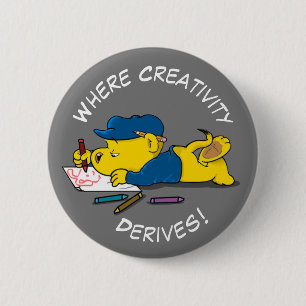 Rond 5 Cm Ferald   Là où la créativité dérive ! Badge