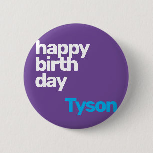 Rond 5 Cm fête heureux anniversaire minimum violet badge bou