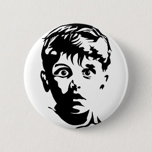 Rond 5 Cm Garçon Surpris Graphisme Pochoir Bouton Badge Épin