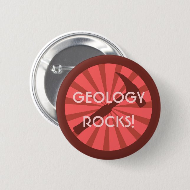 Rond 5 Cm Géologie Rocks ! Badge Marteau (Devant & derrière)