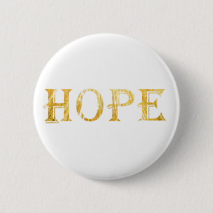 Rond 5 Cm Golden Hope Text Round Badge