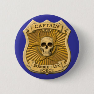 Rond 5 Cm Groupe de travail de zombi - capitaine Badge