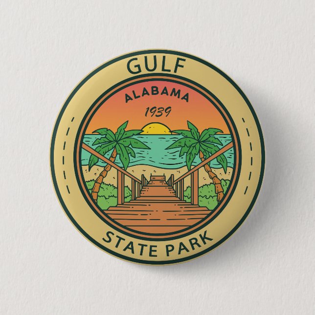 Rond 5 Cm Gulf State Park Alabama Circle Badge (Devant)