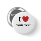I Love Personnalisable Bouton / Badge - Ajouter le
