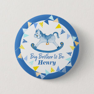 Rond 5 Cm It's a boy big brother to be hobby horse badge