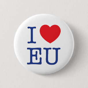 Rond 5 Cm "Je Badge d'UE de coeur"/Pin/bouton