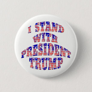 Rond 5 Cm JE ME TIENS AVEC LE PRÉSIDENT TRUMP Badge / Pin