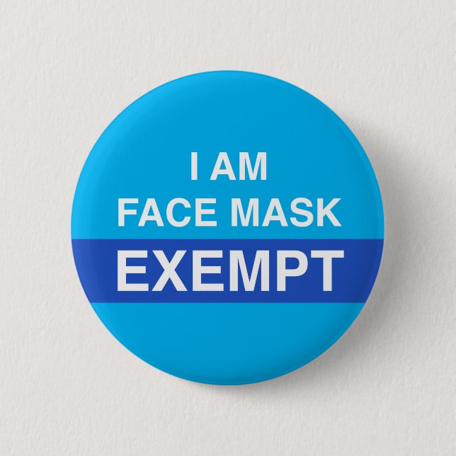 Rond 5 Cm Je Suis Masque Visage Exempté Bouton Pin Badge (Devant)