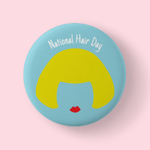 Rond 5 Cm Journée nationale des cheveux - Badge Bob blond/