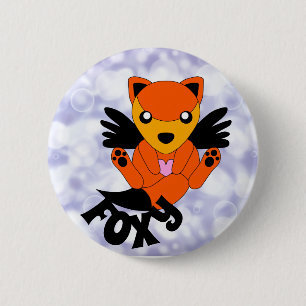 Rond 5 Cm Joyeux Adorable Douce Foxy Wing Badge