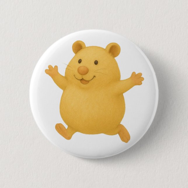 Rond 5 Cm Jumping Cream Hamster Button Badge (Devant)