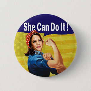 Rond 5 Cm Kamala Harris Elle Peut Le Faire ! Badge