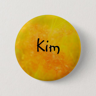 Rond 5 Cm Kim personnalisé joli badge NOM Orange / Bouton